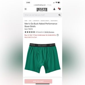 Duluth men’s Longtail t and boxer briefs